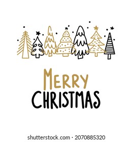 Vector drawing of Christmas trees