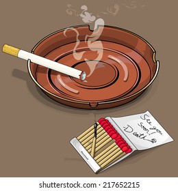 Vector drawing cigarette in