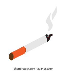 Vector Drawing Cigarette Burning Smoke Style Stock Vector (Royalty Free ...