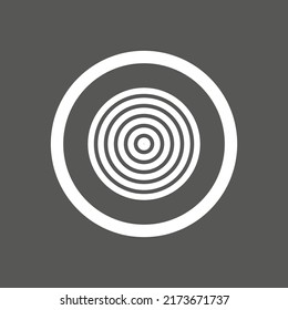 Vector drawing, circle in a circle.  Abstraction in circle color white flat style