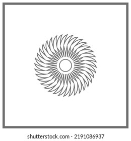 Vector drawing circle from a circular saw, contour color gray flat style