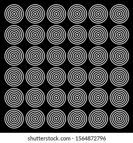 Vector drawing circle in a circle. Circle contour color white 
