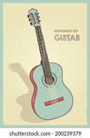 vector drawing classic guitar