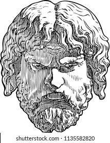  Vector drawing of a classical male mask