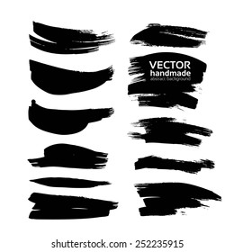 Vector drawing a clear black smears thick black ink on white paper