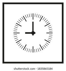 Reloj de icono del vector, estilo plano