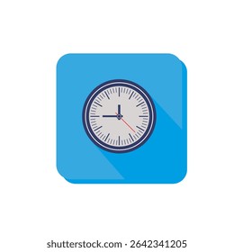 Vector drawing clock. Icon clock colorful, flat style