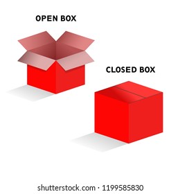 Vector drawing closed and open box