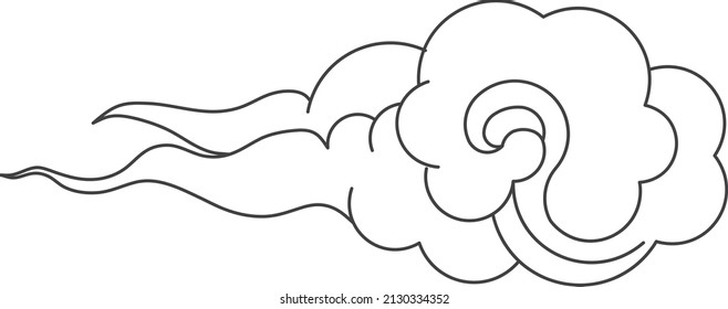 Vector Drawing Cloud Coloringdrawing Isolated On Stock Vector (Royalty ...