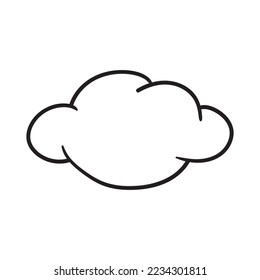 vector drawing of a cloud. monochrome, illustration, cartoon.