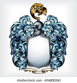 Vector drawing of a / Coat of Arms / Easy to edit grouped objects, with each object on a separate layer for simple editing and removal. 