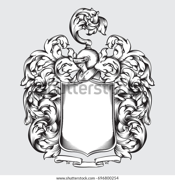 Vector Drawing Coat Arms Line Art Stock Vector (Royalty Free) 696800254