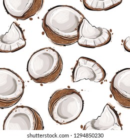 Vector drawing of coconut