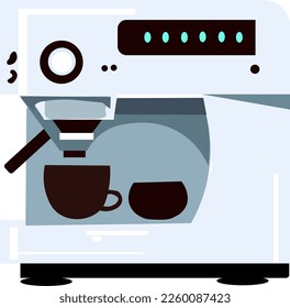 Vector drawing of a coffee maker isolated on a white background. coffee icon set. Vector flat illustration. Vector EPS 10.