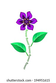 Vector drawing of a color flower on a white background.