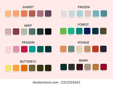 Vector drawing. Color palette set