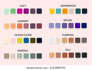Vector drawing. Color palette set
