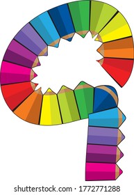 vector drawing color pencils design icon sign 