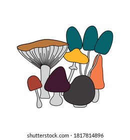 Vektorgrafik-farbige Champignons