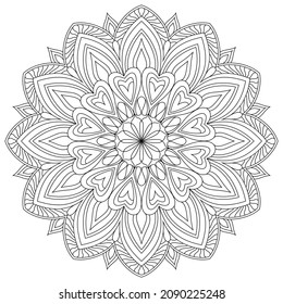 Vector Drawing Coloring Book Geometric Floral Stock Vector (Royalty ...