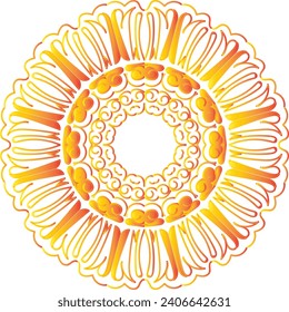 Vector drawing for coloring book. Geometric floral pattern. Contour drawing on a white background. Mandala.