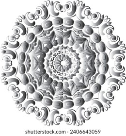 Vector drawing for coloring book. Geometric floral pattern. Contour drawing on a white background. Mandala.