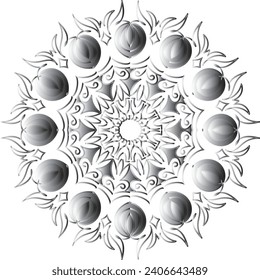 Vector drawing for coloring book. Geometric floral pattern. Contour drawing on a white background. Mandala.