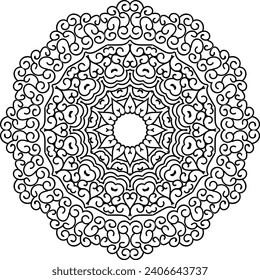 Dibujo de vectores para libro de coloreado. Patrón floral geométrico. Dibujo de contorno sobre un fondo blanco. Mandala.