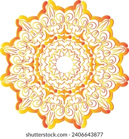Vector drawing for coloring book. Geometric floral pattern. Contour drawing on a white background. Mandala.