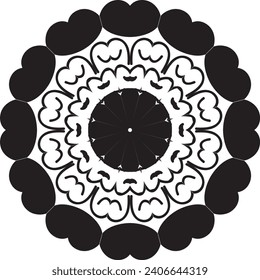 Vector drawing for coloring book. Geometric floral pattern. Contour drawing on a white background. Mandala.