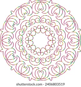 Vector drawing for coloring book. Geometric floral pattern. Contour drawing on a white background. Mandala.