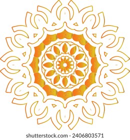 Vector drawing for coloring book. Geometric floral pattern. Contour drawing on a white background. Mandala.