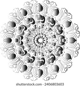 Vector drawing for coloring book. Geometric floral pattern. Contour drawing on a white background. Mandala.