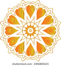 Vector drawing for coloring book. Geometric floral pattern. Contour drawing on a white background. Mandala.
