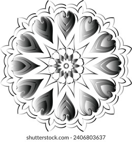 Vector drawing for coloring book. Geometric floral pattern. Contour drawing on a white background. Mandala.