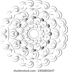 Vector drawing for coloring book. Geometric floral pattern. Contour drawing on a white background. Mandala.