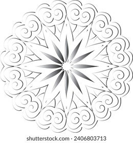 Dibujo de vectores para libro de coloreado. Patrón floral geométrico. Dibujo de contorno sobre un fondo blanco. Mandala.