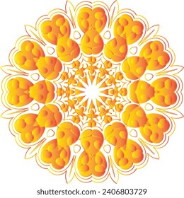 Vector drawing for coloring book. Geometric floral pattern. Contour drawing on a white background. Mandala.