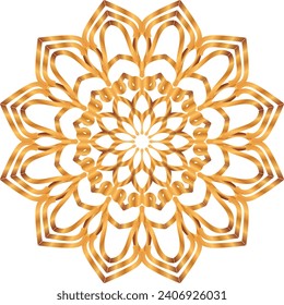 Vector drawing for coloring book. Geometric floral pattern. Contour drawing on a white background. Mandala.
