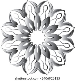 Vector drawing for coloring book. Geometric floral pattern. Contour drawing on a white background. Mandala.