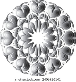 Vektorgrafik zum Färben des Buches. Geometrisches Blumenmuster. Studioaufnahme auf weißem Hintergrund. Mandala.