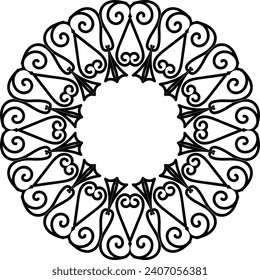Vektorgrafik zum Färben des Buches. Geometrisches Blumenmuster. Studioaufnahme auf weißem Hintergrund. Mandala.