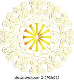 Vector drawing for coloring book. Geometric floral pattern. Contour drawing on a white background. Mandala.