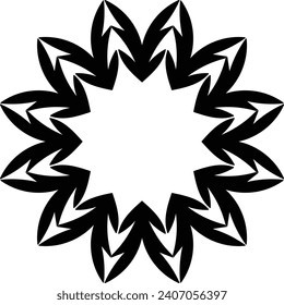 Vector drawing for coloring book. Geometric floral pattern. Contour drawing on a white background. Mandala.