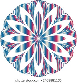 Vector drawing for coloring book. Geometric floral pattern. Contour drawing on a white background. Mandala.