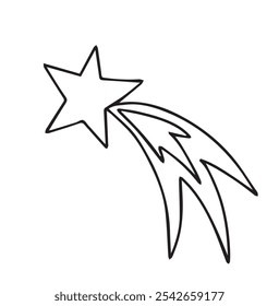 Vector drawing of a comet. Coloring book for children.