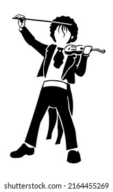 vector drawing composer playing the violin