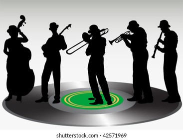 Vector drawing concert of jazz music