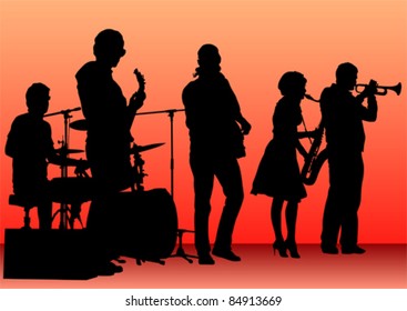 Vector drawing concert of jazz music