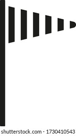 Vector drawing cone windsock, color black flat style